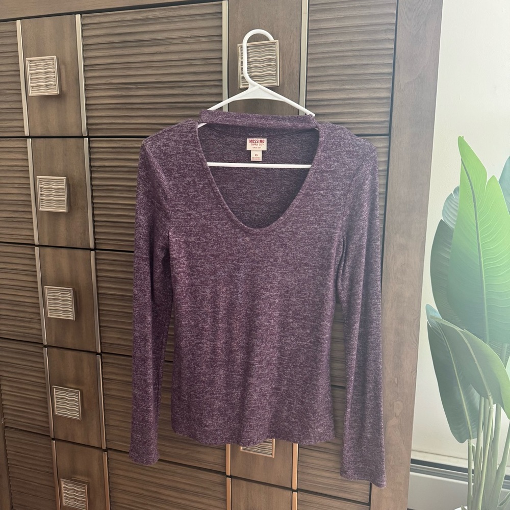 Mossimo Supply Co. Purple Fitted Long Sleeve